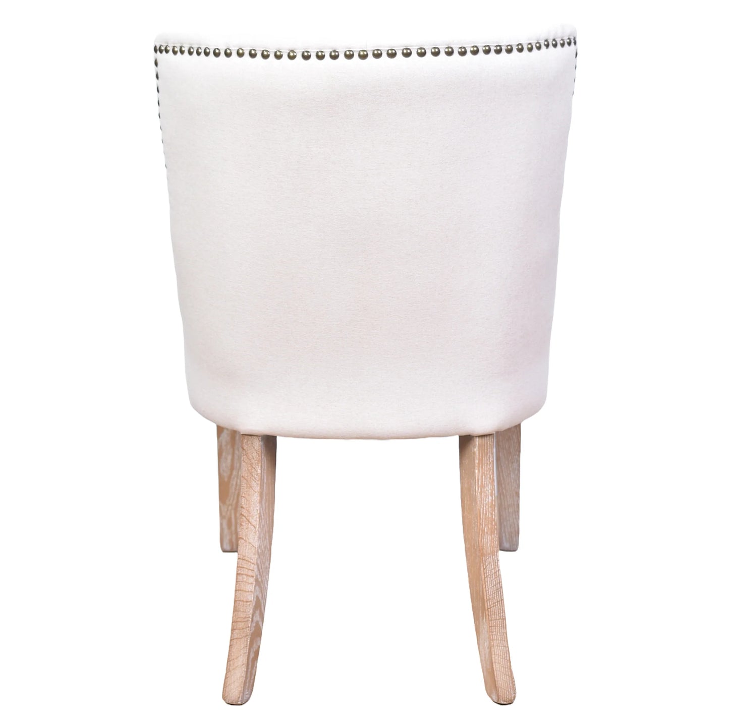 CALABRIA ANTIQUE WHITE FABRIC DINING CHAIR WITH WHITEWASH LEGS