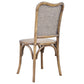 DUMAS SOLID OAK & RATTAN ARCHED BACK DINING CHAIR NATURAL