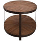 BASIL XL OVAL 2 TIER RECLAIMED OAK & IRON COFFEE TABLE