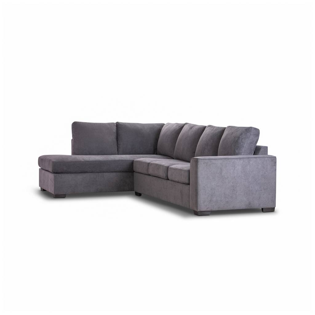 MARIGNY FABRIC 3-SEATER SOFA BED WITH LHF CHAISE DARK GREY (2 PIECES) - MyChocolateWood
