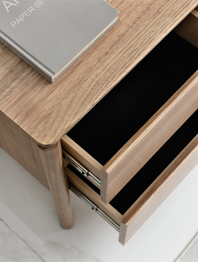 AKSEL MESSMATE TIMBER 42DRAWER BEDSIDE TABLE LIGHT SMOKE