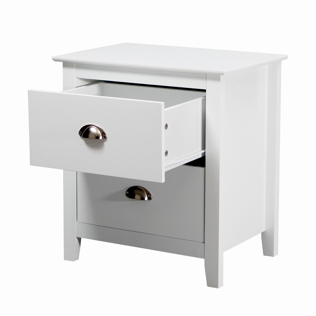 BELLE 2-DRAWER BEDSIDE TABLE WHITE