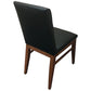 MORROW LEATHER DINING CHAIR BLACK/BLACKWOOD