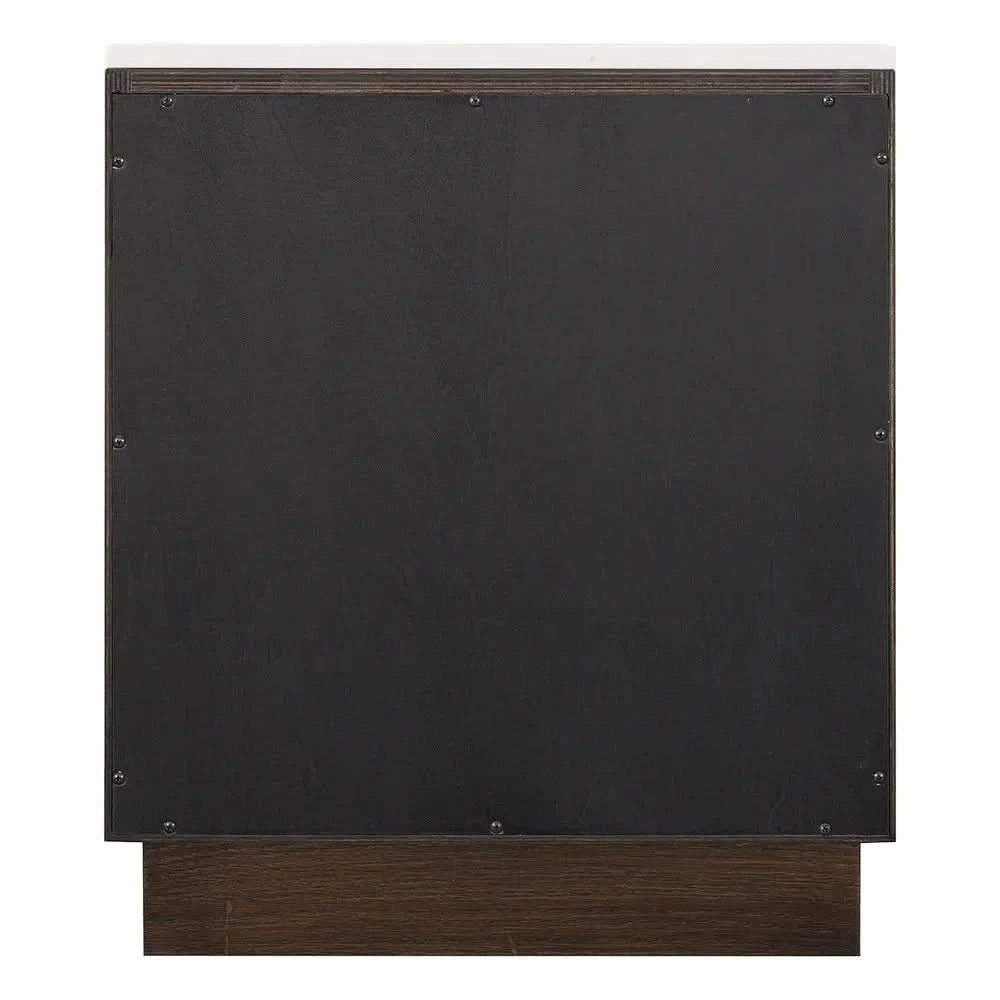 HAMPSHIRE BLACK MARBLE/SMOKED OAK 2-DRAWER BEDSIDE TABLE
