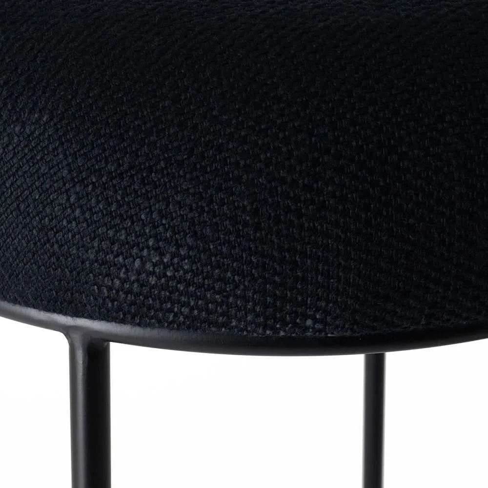 JACE BLACK STEEL BAR STOOL - BLACK LINEN