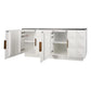HAMPSHIRE RIVER BROWN MARBLE/WHITE OAK 4-DOOR BUFFET/SIDEBOARD