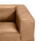 INIGO 3-SEATER LEATHER SLIP COVER SOFA TOP GRAIN COW LEATHER LIGHT BROWN