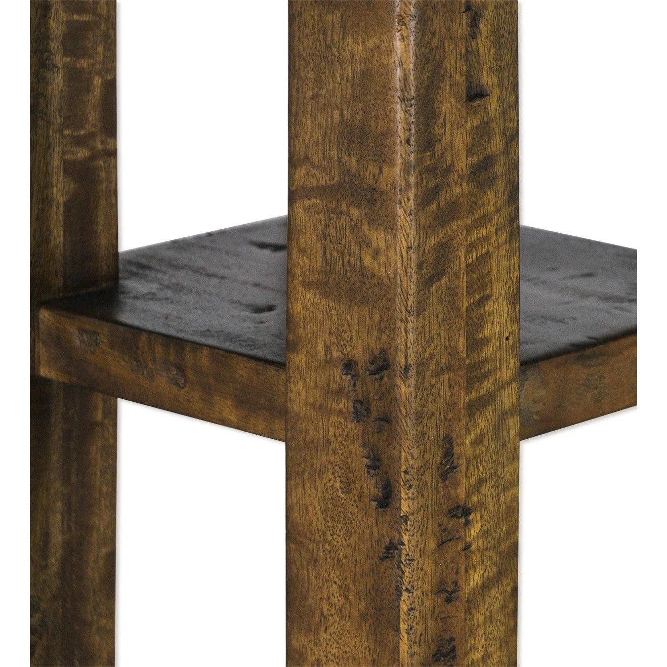 CLOVER ROUND SOLID MANGO WOOD DINING TABLE NIBBLED ALBANY RUSTIC EXTREME COLOUR 120CM 120CM