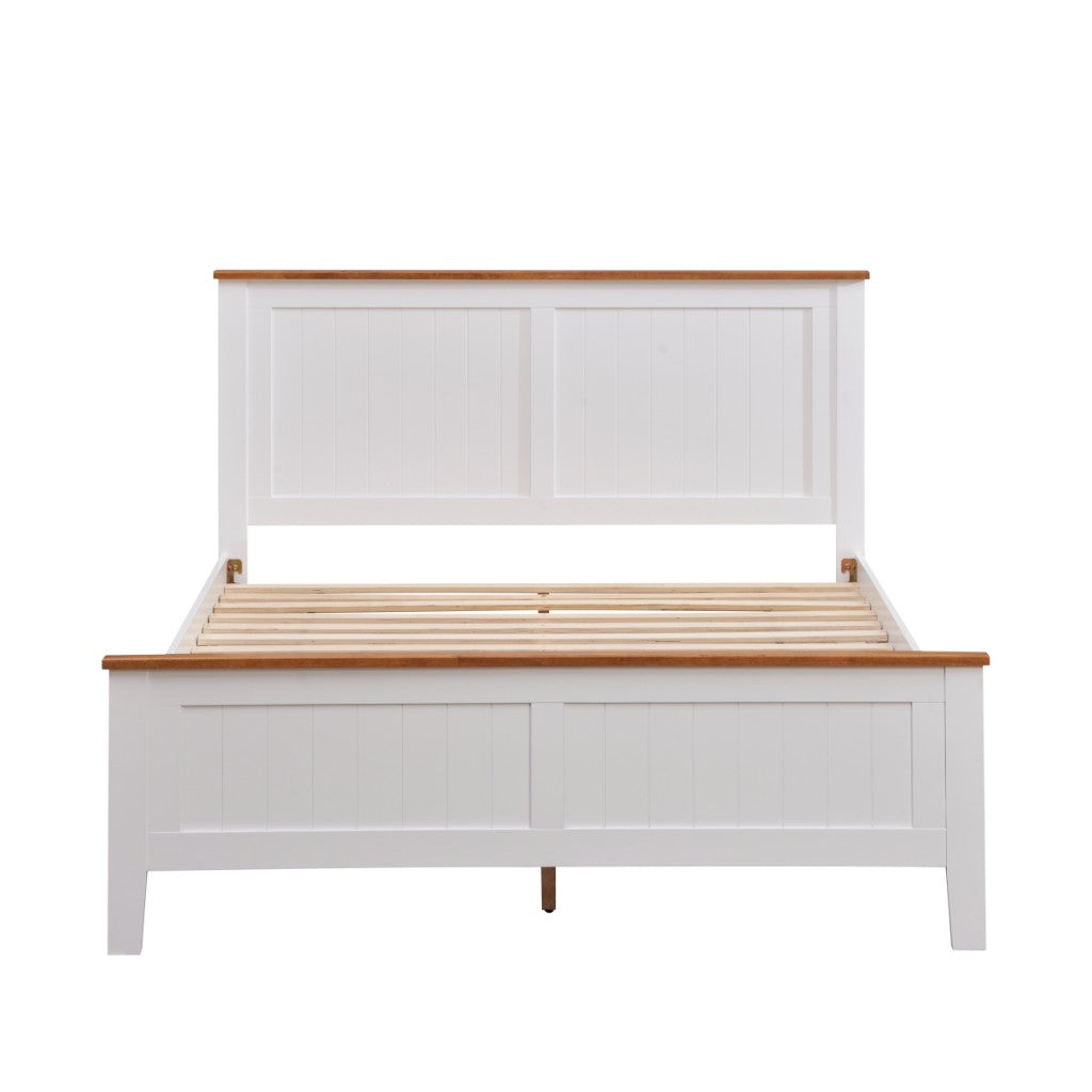 ASTLEY HAMPTONS LOOK DOUBLE BED WHITE/MID BROWN