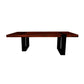 DELFINE RICH WARM BROWN MANGO WOOD COFFEE TABLE WITH BLACK METAL LEGS
