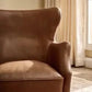 ANSEL DARK BROWN ARMCHAIR TOP GRAIN COW LEATHER
