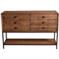 BASIL RECLAIMED OAK 6 DRAWER CHEST OF DRAWERS WITH BOTTOM SHELF
