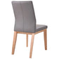 OAKLEY LEATHER DINING CHAIR MID-GRAY/NATURAL