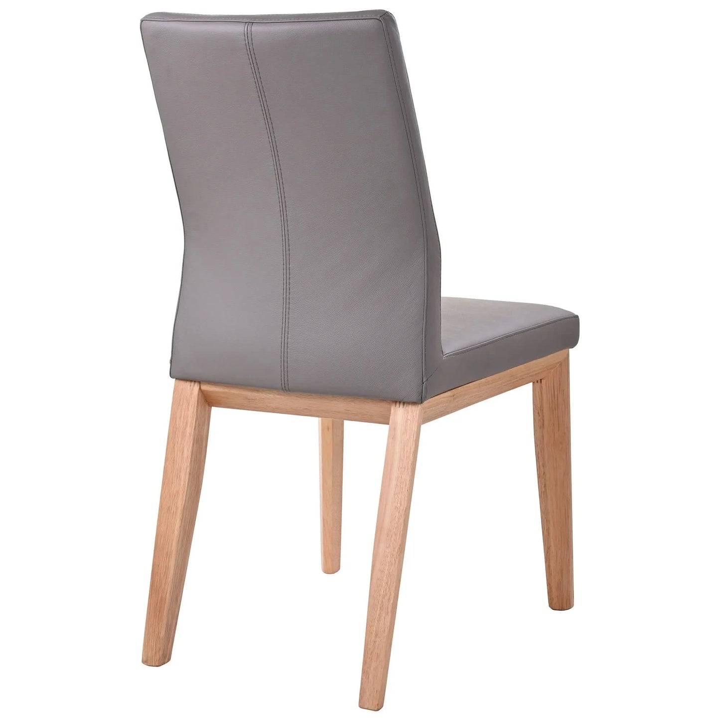 OAKLEY LEATHER DINING CHAIR MID-GRAY/NATURAL
