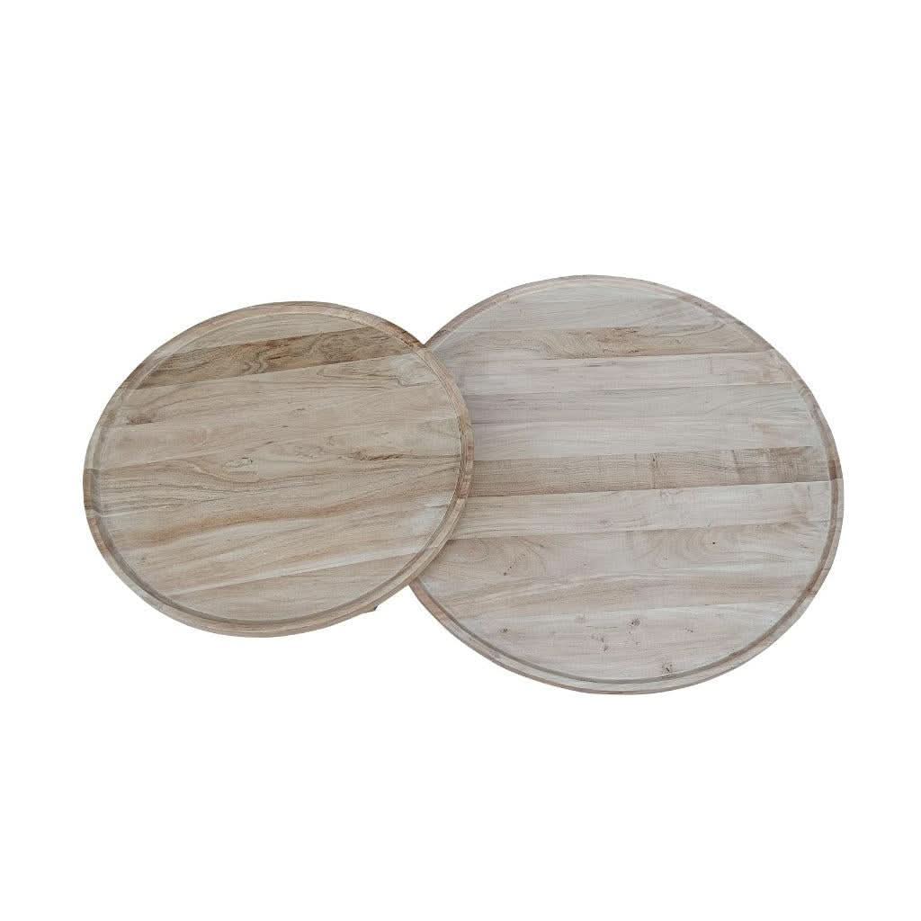 TORI SET OF 2 COFFEE TABLES  ACACIA WOOD TOPS AND LEGS