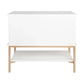 MORETTI 2-DRAWER BEDSIDE TABLE SATIN WHITE/GOLD LARGE