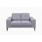 LIZ 3-SEATER + 2-SEATER MID-CENTURY GREY FABRIC SOFA SET