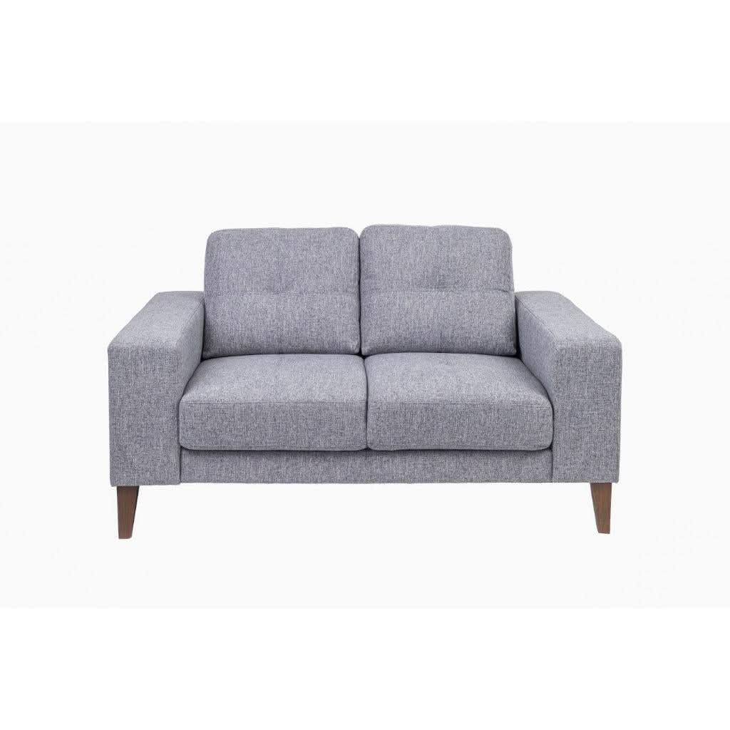 LIZ 3-SEATER + 2-SEATER MID-CENTURY GREY FABRIC SOFA SET