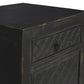 MAYLEEN PAIR OF RECLAIMED TIMBER BEDSIDE TABLES 1 DRAWER 1 DOOR BLACK