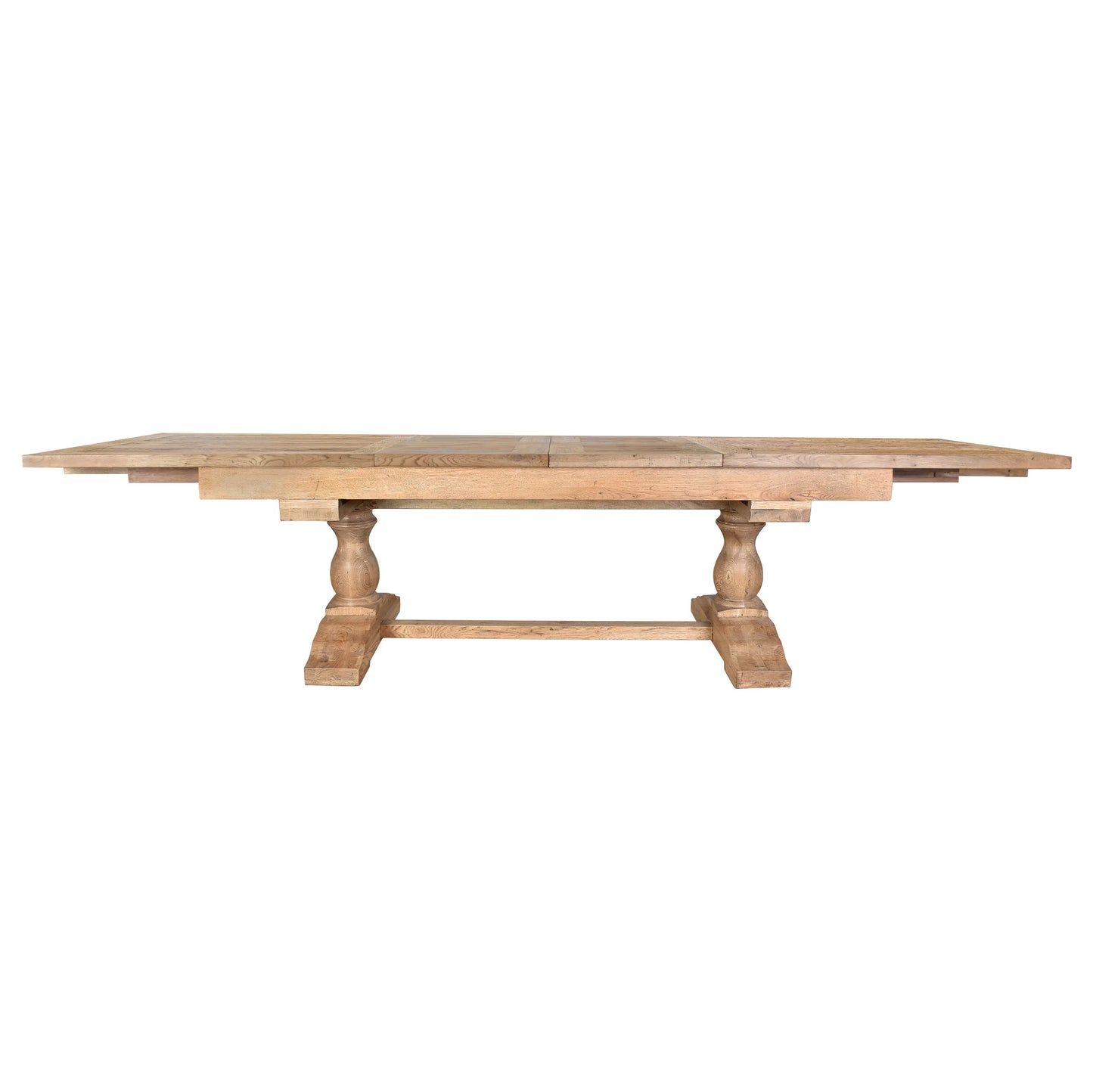 KAMURA SOLID OAK WOOD DOUBLE EXTENSION DINING TABLE NATURAL 310CM