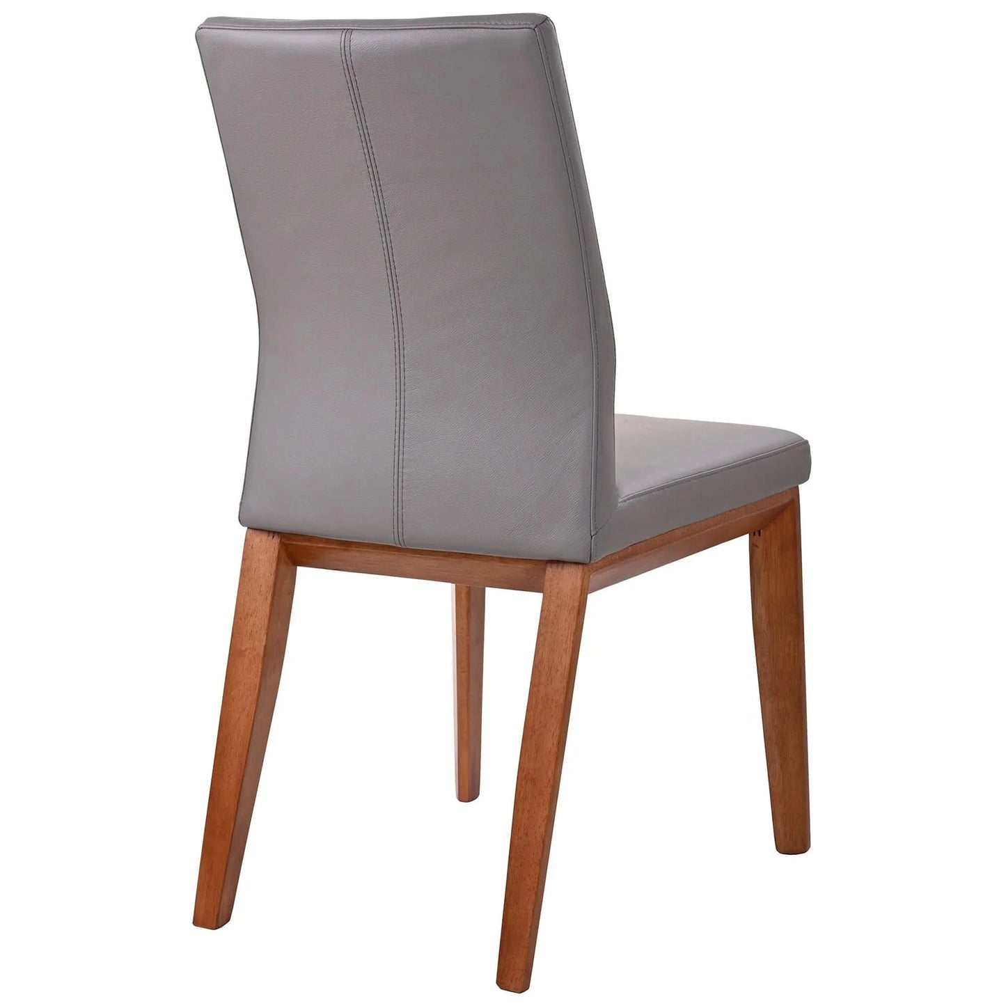 OAKLEY LEATHER DINING CHAIR MID-GRAY/BLACKWOOD