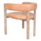 FELICE CARAMEL LEATHER DINING CHAIR WITH WHITEWASH LEGS