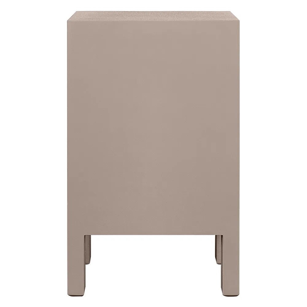 JAYLA PETITE TAUPE 2-DRAWER BEDSIDE TABLE