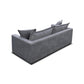 DEVINE 2 SEATER SOFA BED IN PEWTER COLOURED FABRIC - MyChocolateWood