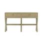 MONFORT MAHOGANY FRAME RAFFIA WRAPPED HALL TABLE/CONSOLE TABLE 2 DRAWERS SANDBAR