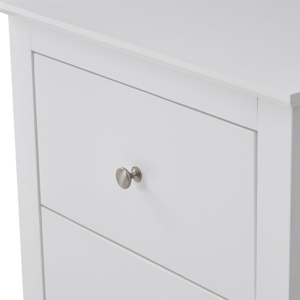 SELENE RUBBERWOOD 2-DRAWER BEDSIDE TABLE WHITE