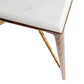 SOREN SQUARE MARBLE SIDE TABLE/LAMP TABLE - BRASS FRAME