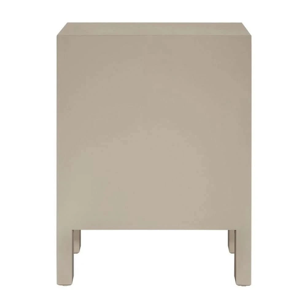 JAYLA SMALL BEIGE  2-DRAWER BEDSIDE TABLE