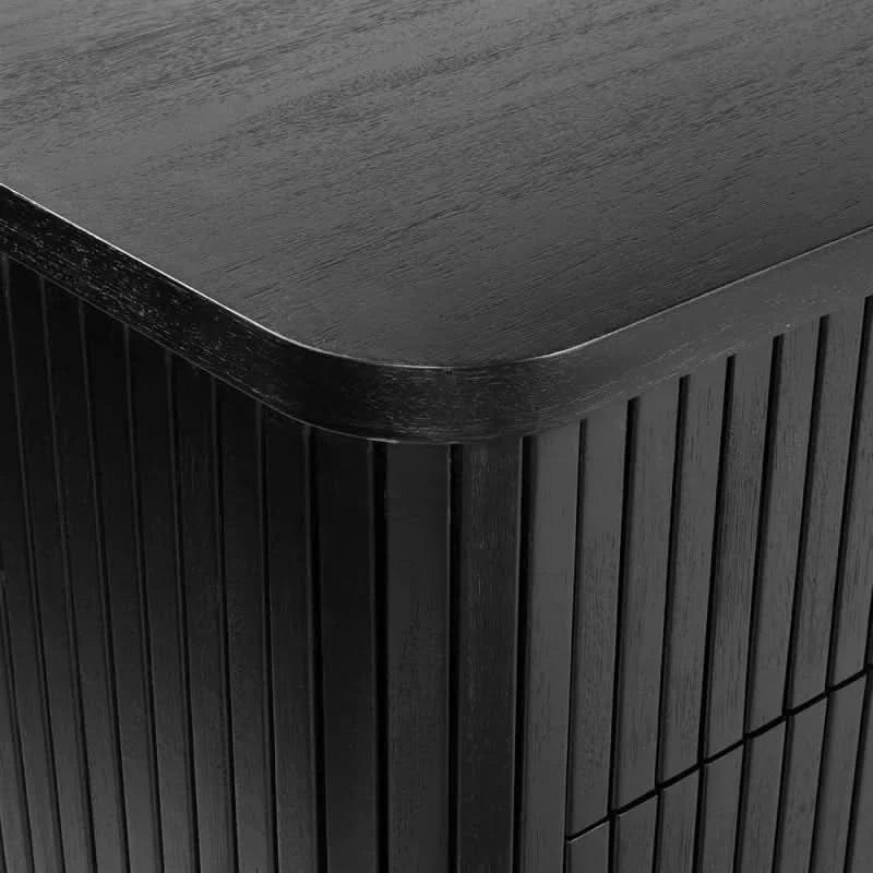 PEMBROKE OAK TIMBER 6-DRAWER CHEST OF DRAWERS  BLACK