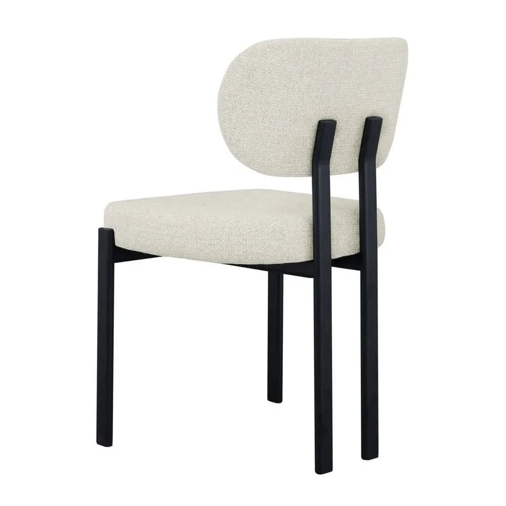 KILBRIN NATURAL CHENILLE/BLACK METAL DINING CHAIR