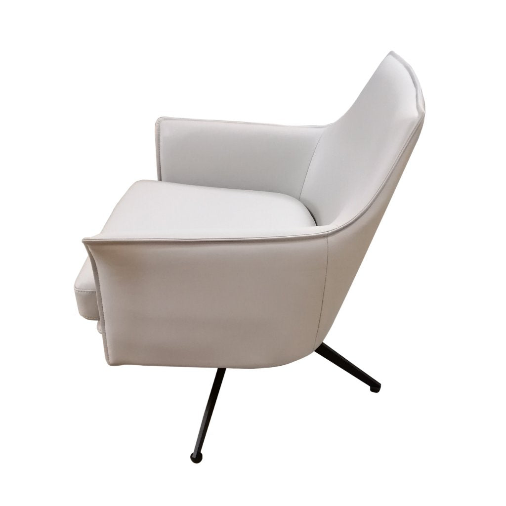 CHESHIN LEATHER SWIVEL CHAIR ARMCHAIR MUSTARD COLOUR