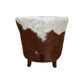 NAPIER GENUINE TOP GRAIN LEATHER ARMCHAIR EASY CHAIR LOUNGE CHAIR LATTE COLOURED LEATHER WITH BROWN & WHITE HAIR ON HIDE