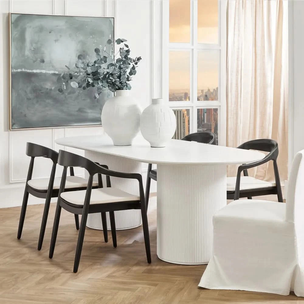 BELGRAVIA OVAL DINING TABLE 240CM WHITE