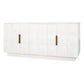 HAMPSHIRE WHITE MARBLE/ WHITE OAK 4-DOOR BUFFET/SIDEBOARD