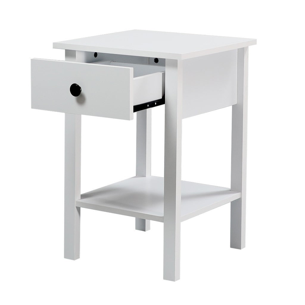 ZYLA 1-DRAWER 1-SHELF BEDSIDE TABLE WHITE