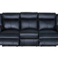 BARRON GENUINE MURANO LEATHER 3-SEATER  RECLINER SOFA W/USB PORT  BLACK