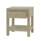 SWANN MAHOGANY FRAME RAFFIA 1 DRAWER BEDSIDE TABLE NIGHTSTAND