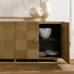 TALISA CONTEMPORARY 4-DOOR BUFFET/SIDEBOARD  ANTIQUE BRUSHED GOLD