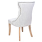 ELMORE LIGHT GREY LEATHER DINING CHAIR WITH WHITEWASH LEGS
