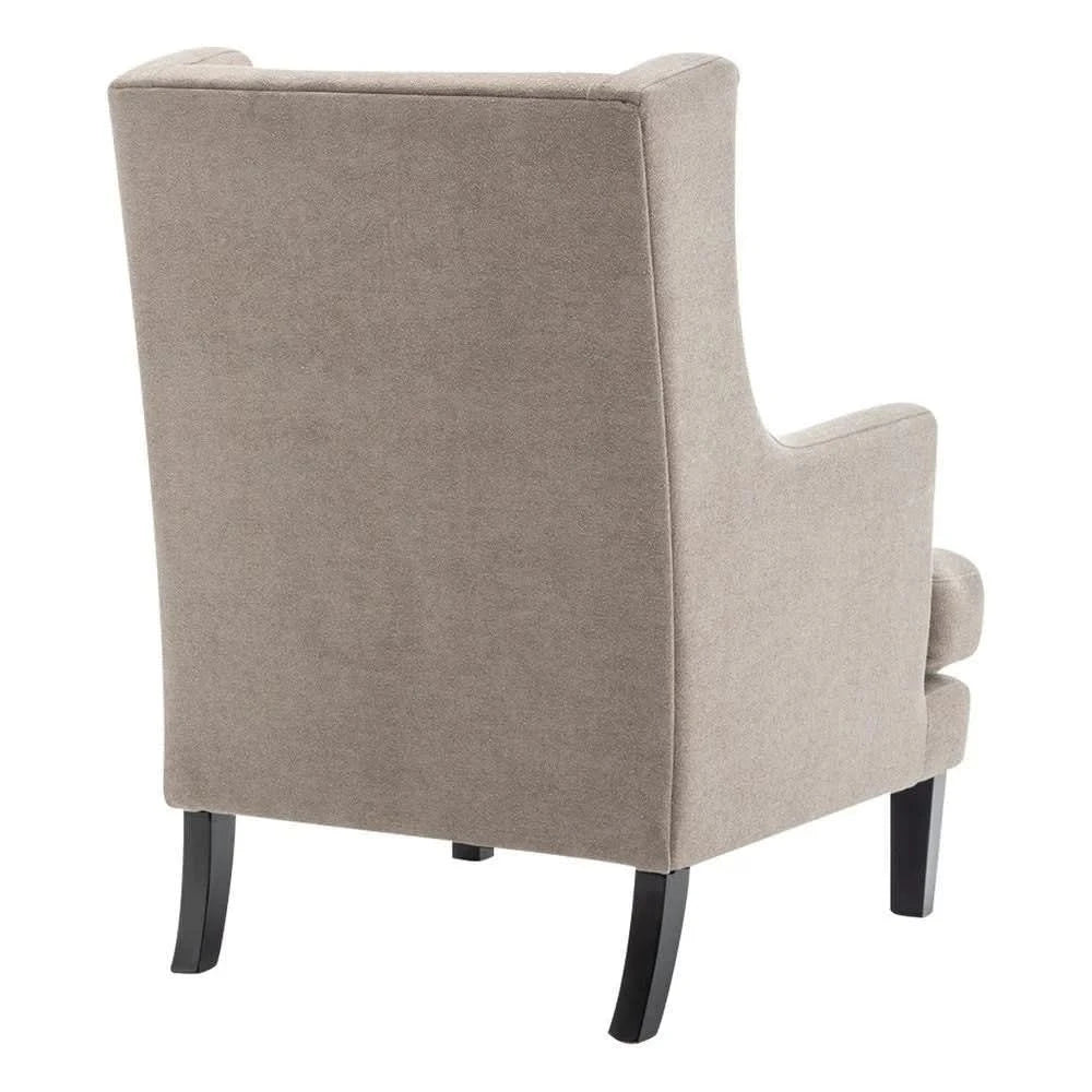 SILAS BEIGE CHENILLE WING BACK ARMCHAIR/OCCASIONAL CHAIR