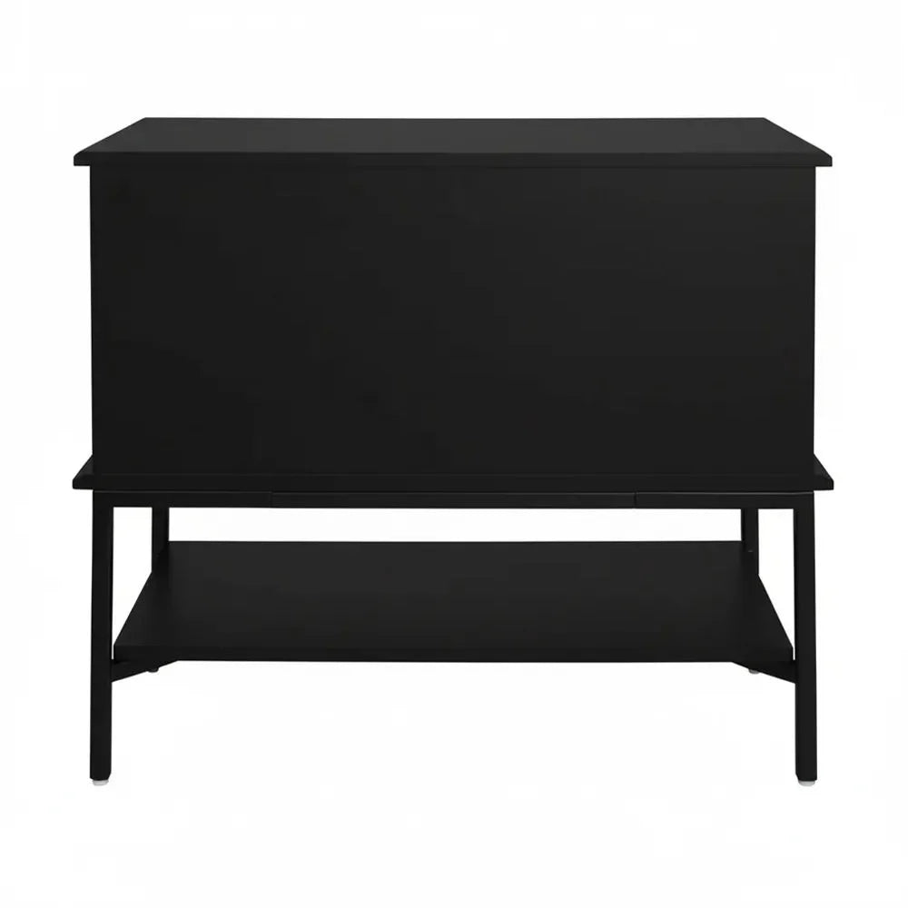 MORETTI 2-DRAWER BEDSIDE TABLE SATIN BLACK LARGE
