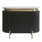 DENEUVE BEDSIDE TABLE BLACK WITH CARRARA MARBLE TOP