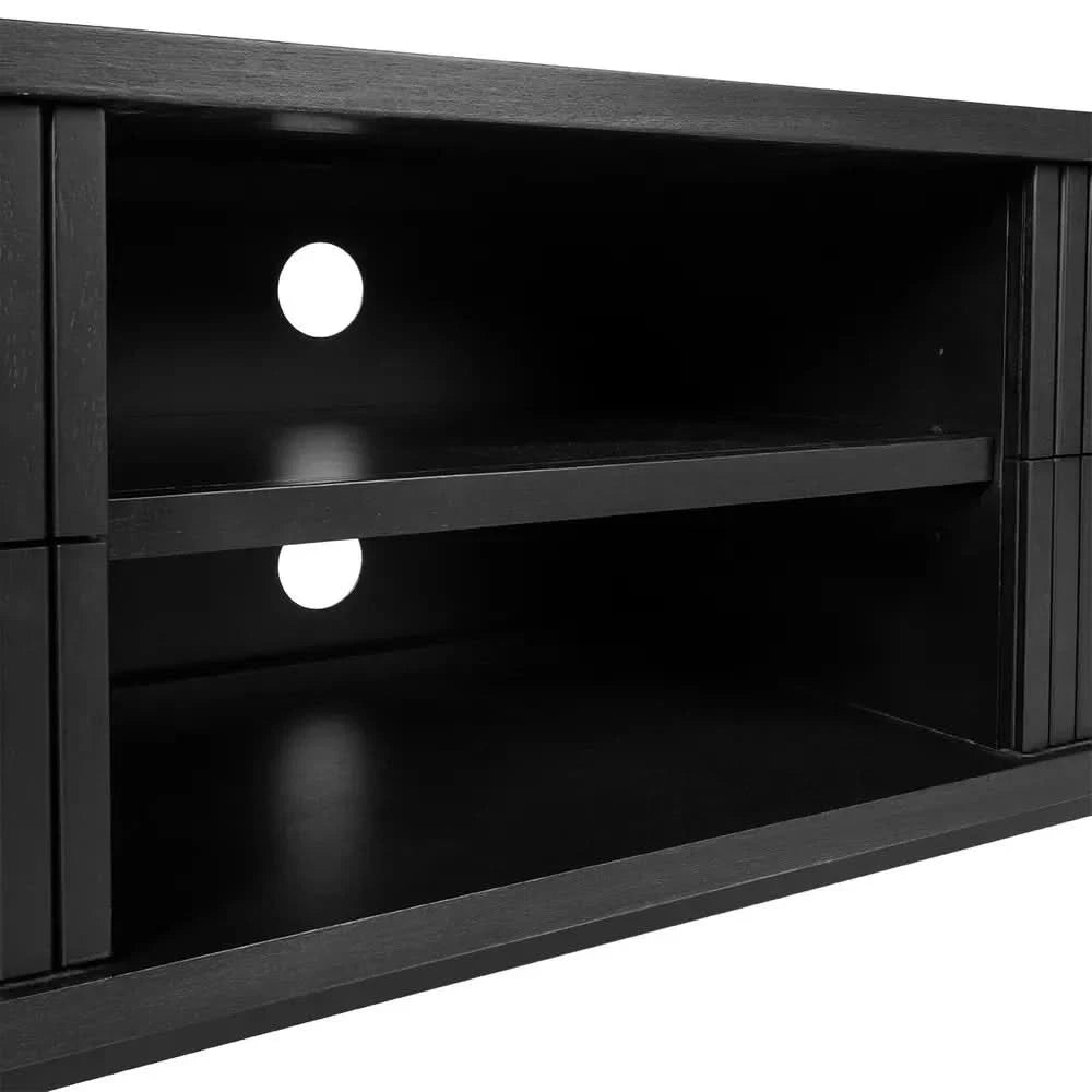 PEMBROKE OAK TIMBER 4-DRAWER TV UNIT ETU BLACK 200CM