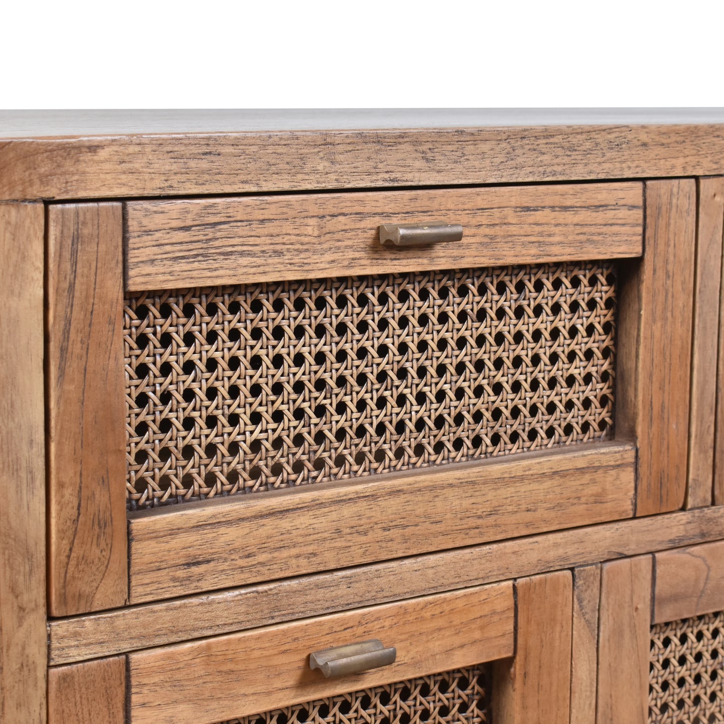ELDRIDGE SOLID MINDI WOOD BUFFET 9 DRAWERS SIDEBOARD IN LIGHT TOBACCO 180CM