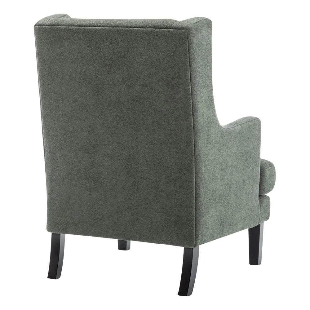 SILAS WINTER MOSS CHENILLE WING BACK ARMCHAIR/OCCASIONAL CHAIR