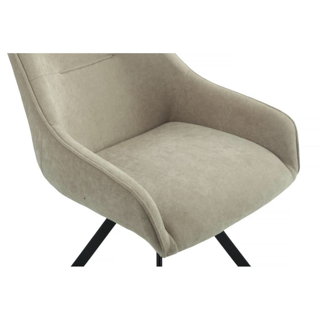 CARLOW FABRIC DINING CHAIR FAWN COLOURED